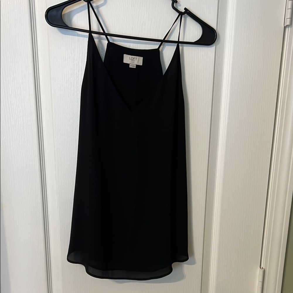 LOFT Black Camisole Top with Spaghetti Straps